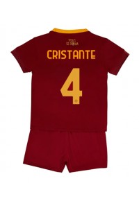 Fotbalové Dres AS Roma Bryan Cristante #4 Dětské Domácí Oblečení 2022-23 Krátký Rukáv (+ trenýrky)